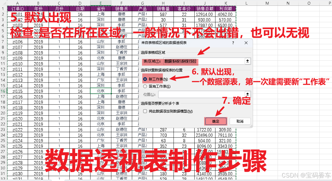 制作数据透视表步骤2